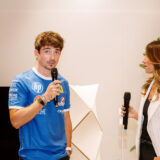 Charles Leclerc at Bang & Olufsen Flagship store in Milan